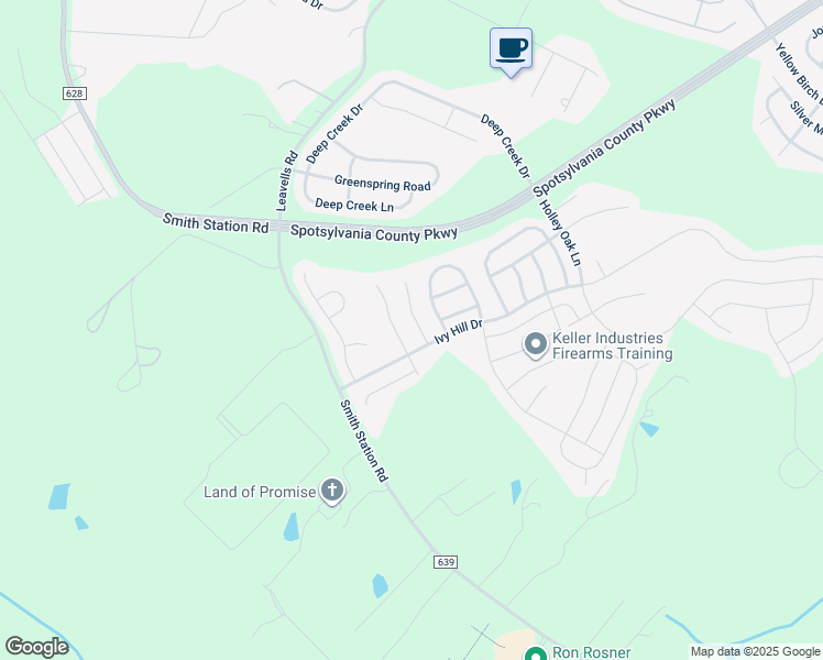 map of restaurants, bars, coffee shops, grocery stores, and more near 9606 Hazelbrook Court in Fredericksburg
