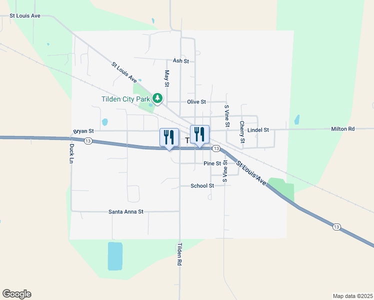 map of restaurants, bars, coffee shops, grocery stores, and more near in Tilden