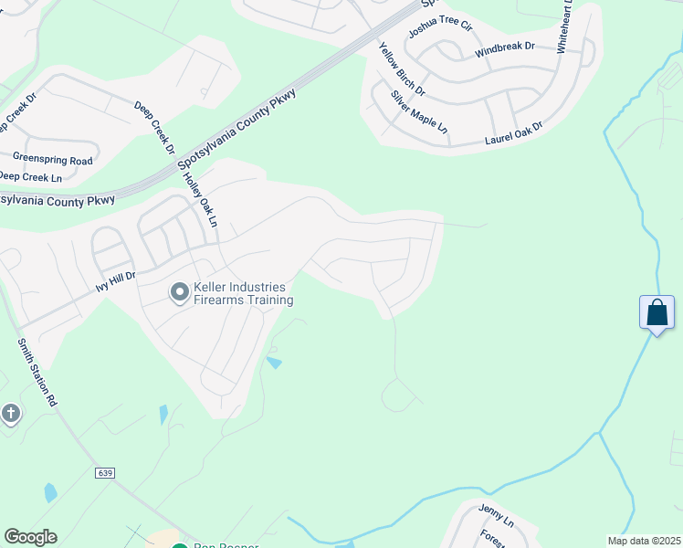 map of restaurants, bars, coffee shops, grocery stores, and more near 9405 Winterchase Court in Fredericksburg