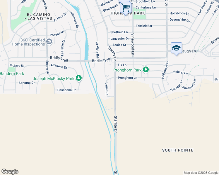 map of restaurants, bars, coffee shops, grocery stores, and more near 3333 Starlite Drive in Pueblo