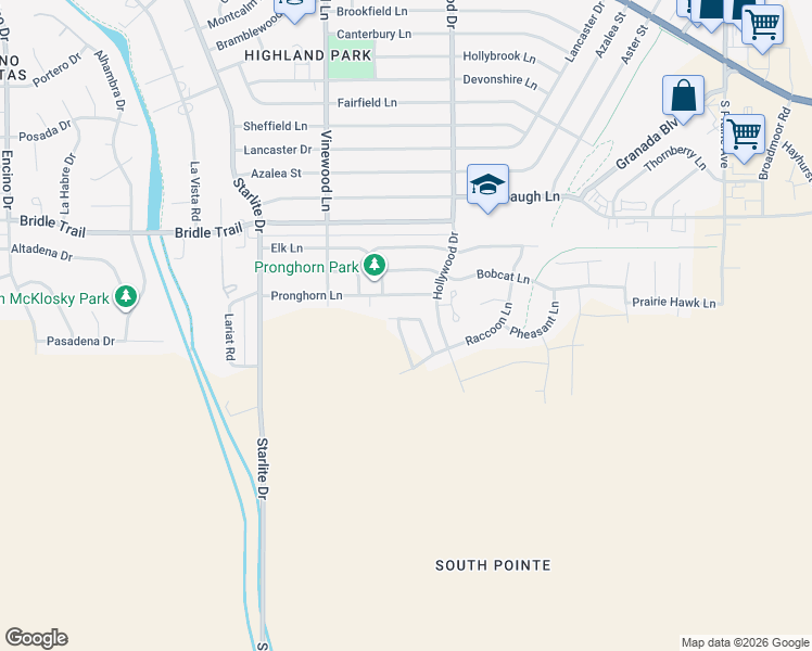 map of restaurants, bars, coffee shops, grocery stores, and more near 3502 Possum Lane in Pueblo