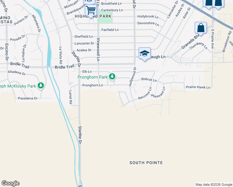 map of restaurants, bars, coffee shops, grocery stores, and more near 3502 Possum Ln in Pueblo