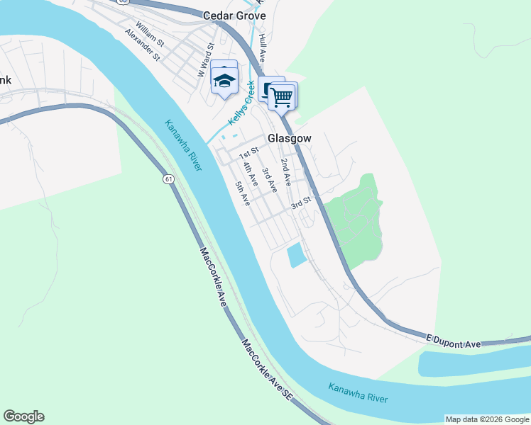 map of restaurants, bars, coffee shops, grocery stores, and more near 200-202 4th Avenue in Glasgow