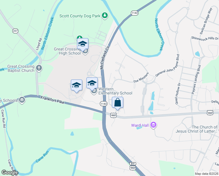 map of restaurants, bars, coffee shops, grocery stores, and more near 108 The Masters in Georgetown