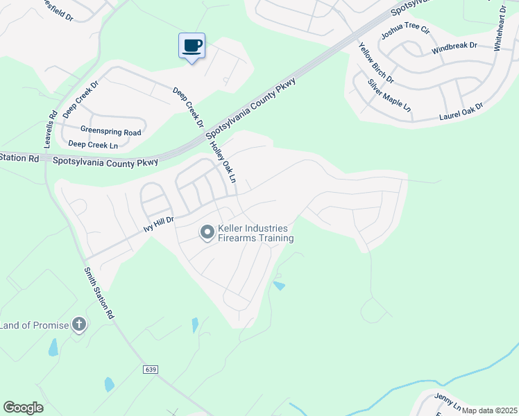 map of restaurants, bars, coffee shops, grocery stores, and more near 5508 Spring Bluff Court in Fredericksburg