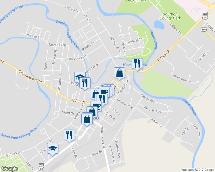 map of restaurants, bars, coffee shops, grocery stores, and more near 421 High Street in Paris