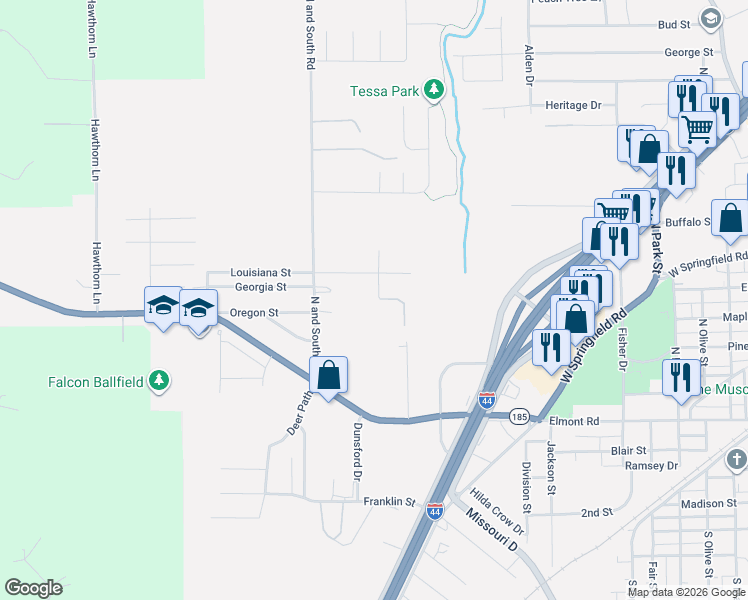 map of restaurants, bars, coffee shops, grocery stores, and more near 385 Vernon Street in Sullivan