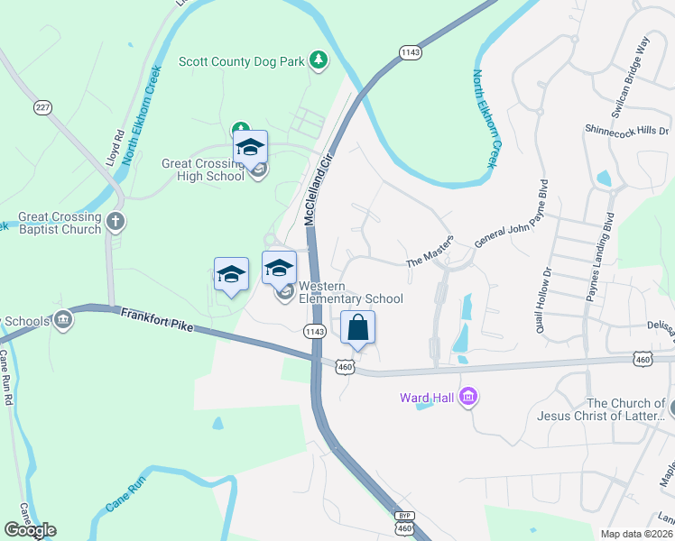map of restaurants, bars, coffee shops, grocery stores, and more near 108 The Masters in Georgetown