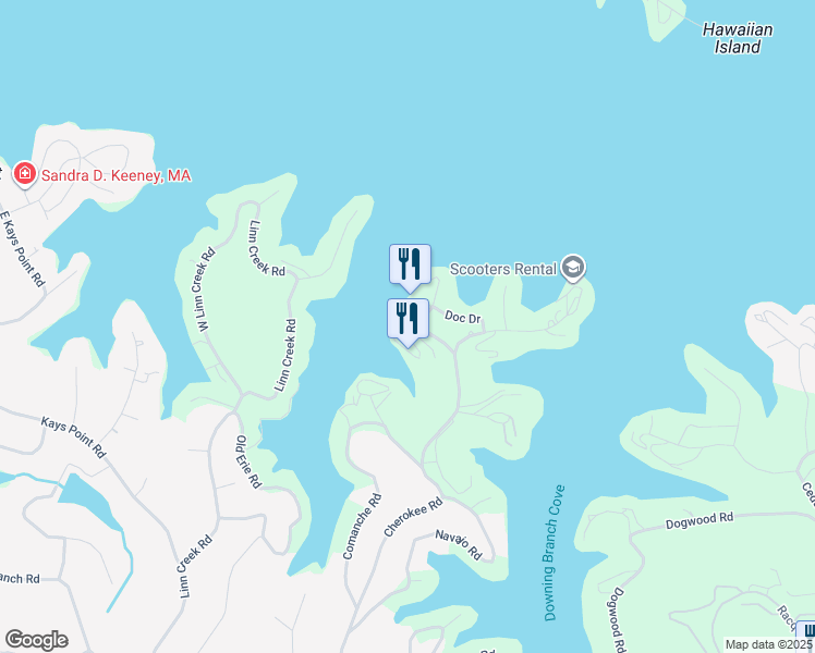 map of restaurants, bars, coffee shops, grocery stores, and more near 700 Crow Road in Lake Ozark