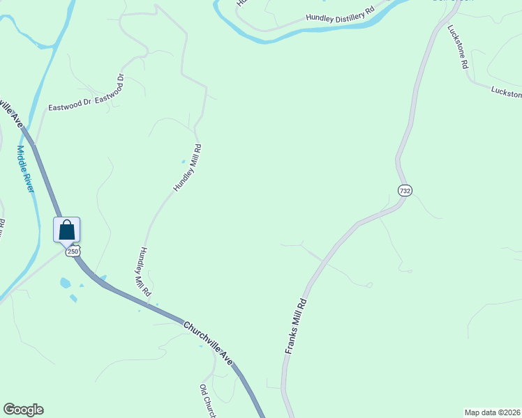 map of restaurants, bars, coffee shops, grocery stores, and more near 340 Franks Mill Road in Staunton