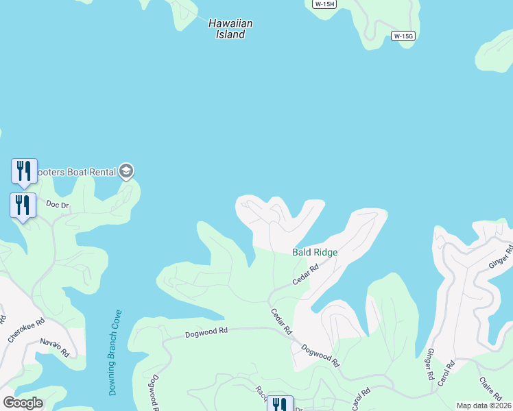 map of restaurants, bars, coffee shops, grocery stores, and more near 1-43 Tara Road in Lake Ozark