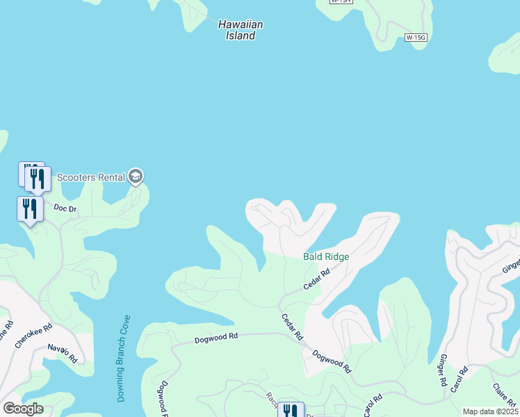 map of restaurants, bars, coffee shops, grocery stores, and more near 1-43 Tara Road in Lake Ozark