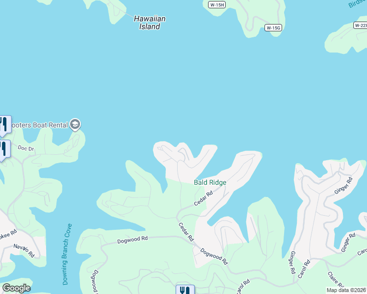 map of restaurants, bars, coffee shops, grocery stores, and more near 89 Woodcrest Drive in Lake Ozark