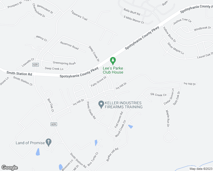 map of restaurants, bars, coffee shops, grocery stores, and more near 9206 Birch Cliff Drive in Fredericksburg