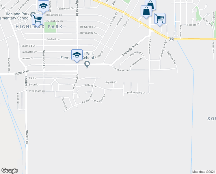 map of restaurants, bars, coffee shops, grocery stores, and more near 3305 Bobcat Lane in Pueblo