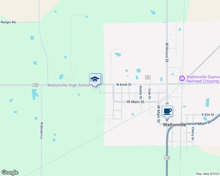 map of restaurants, bars, coffee shops, grocery stores, and more near 802 West Knob Street in Waltonville