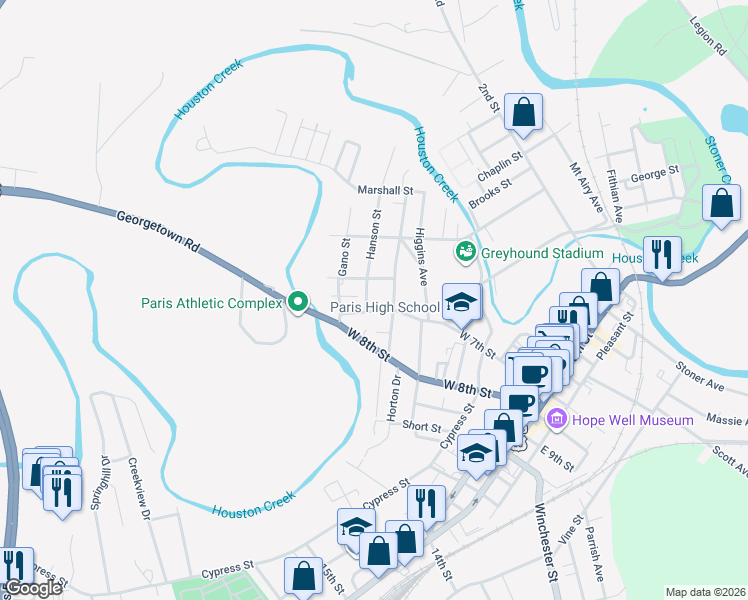 map of restaurants, bars, coffee shops, grocery stores, and more near 603 Thomas Avenue in Paris