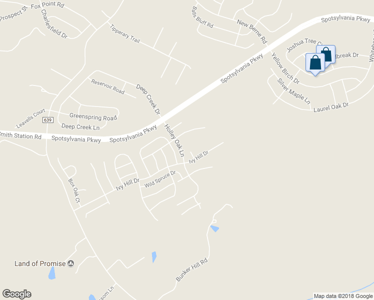 map of restaurants, bars, coffee shops, grocery stores, and more near 9806 Autumn Path Court in Fredericksburg