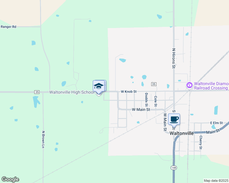 map of restaurants, bars, coffee shops, grocery stores, and more near 802 West Knob Street in Waltonville