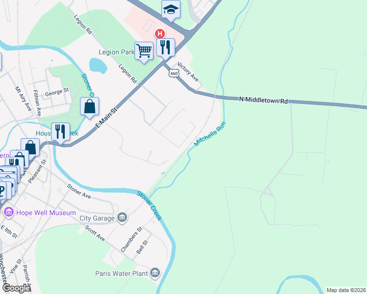 map of restaurants, bars, coffee shops, grocery stores, and more near 153 Woodmont Drive in Paris