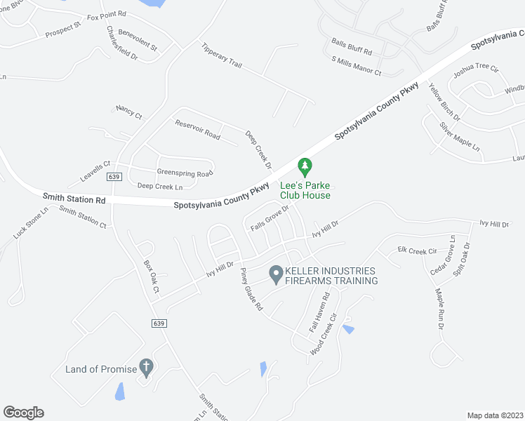 map of restaurants, bars, coffee shops, grocery stores, and more near 9320 Birch Cliff Drive in Fredericksburg
