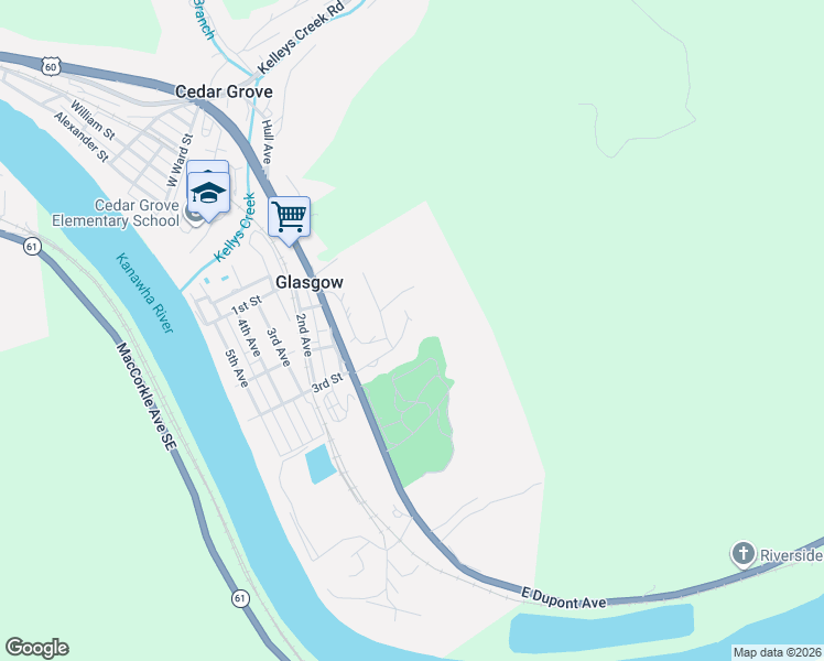 map of restaurants, bars, coffee shops, grocery stores, and more near 120 Melrose Drive in Glasgow