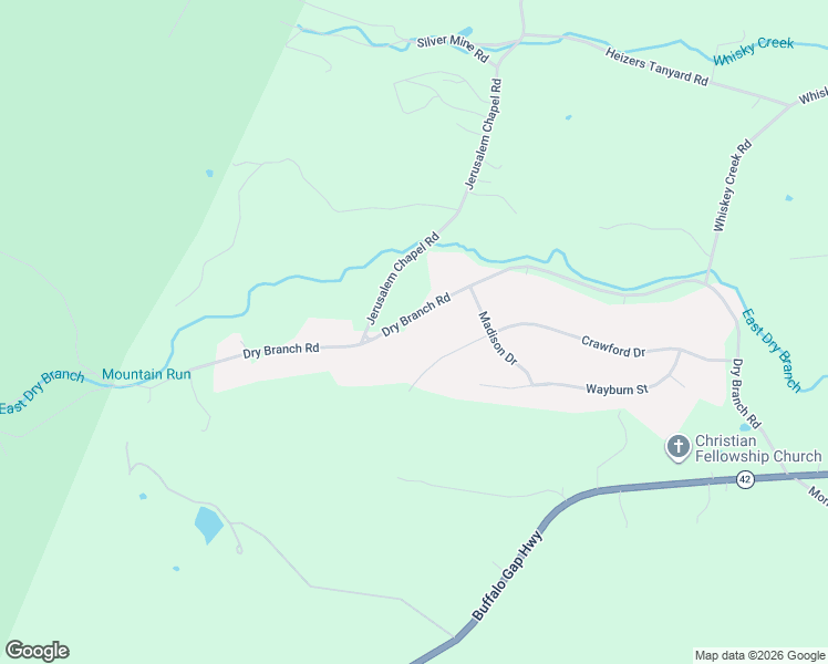 map of restaurants, bars, coffee shops, grocery stores, and more near 456 Dry Branch Road in Churchville