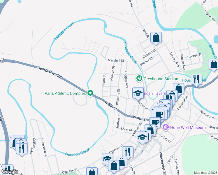 map of restaurants, bars, coffee shops, grocery stores, and more near 603 Thomas Avenue in Paris