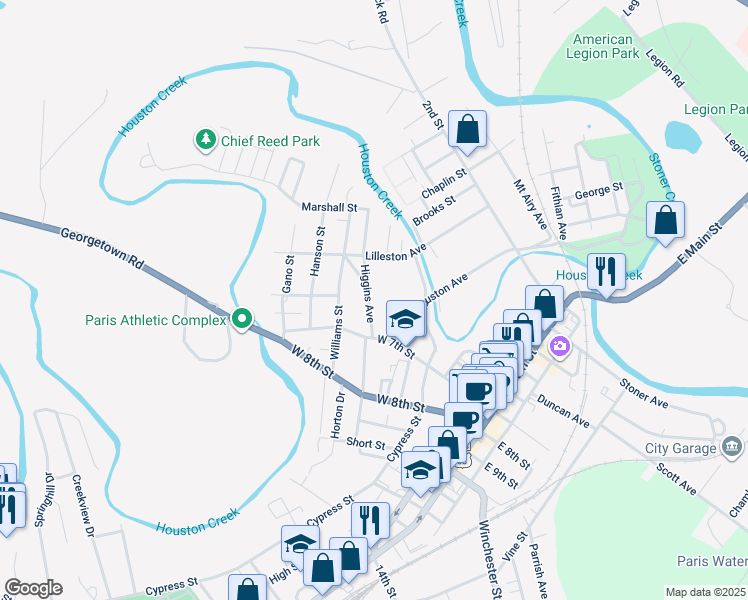 map of restaurants, bars, coffee shops, grocery stores, and more near 654 Higgins Avenue in Paris
