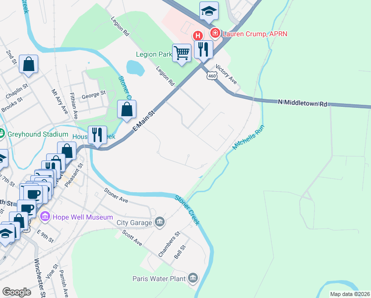 map of restaurants, bars, coffee shops, grocery stores, and more near 2243 Woodlawn Way in Paris