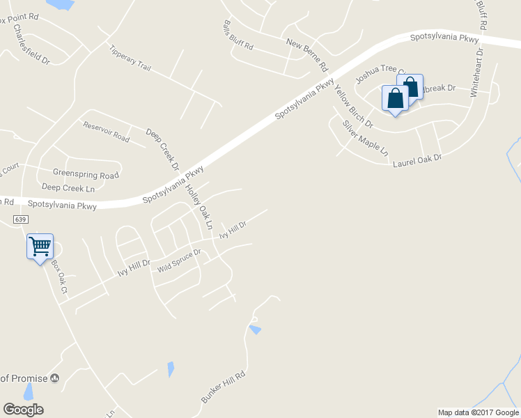 map of restaurants, bars, coffee shops, grocery stores, and more near 5619 Ivy Hill Drive in Fredericksburg