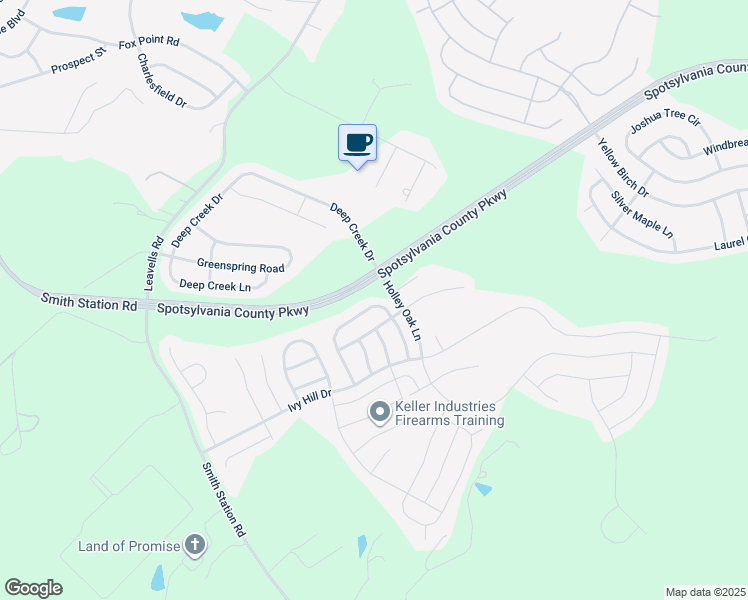 map of restaurants, bars, coffee shops, grocery stores, and more near 9311 Birch Cliff Drive in Fredericksburg