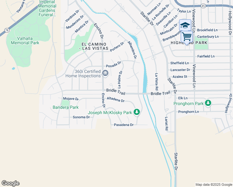 map of restaurants, bars, coffee shops, grocery stores, and more near 25 Altadena Drive in Pueblo