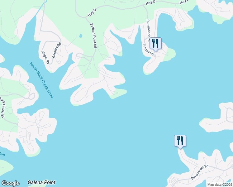 map of restaurants, bars, coffee shops, grocery stores, and more near 32295-32389 Gliding Hawk Road in Gravois Mills