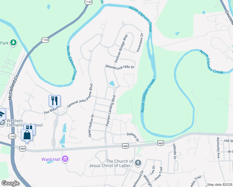 map of restaurants, bars, coffee shops, grocery stores, and more near 228 Paynes Landing Boulevard in Georgetown