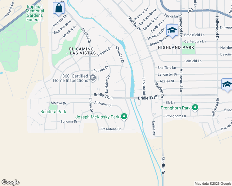 map of restaurants, bars, coffee shops, grocery stores, and more near 9 Glendora Court in Pueblo