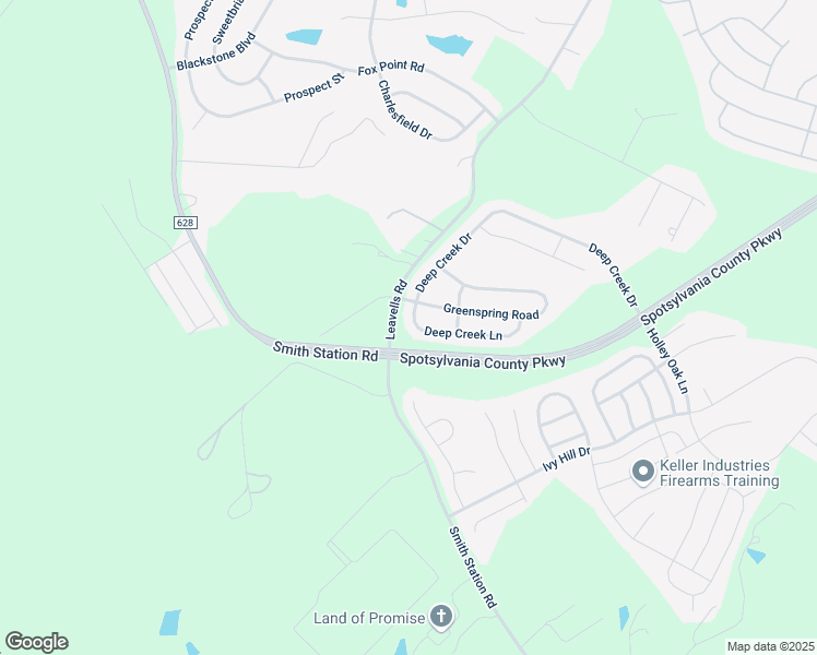 map of restaurants, bars, coffee shops, grocery stores, and more near 9428 Deep Creek Lane in Fredericksburg