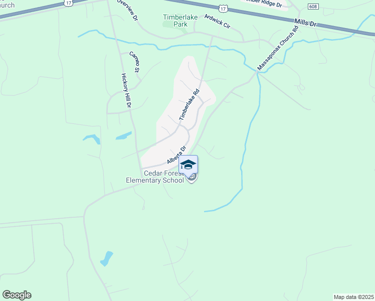 map of restaurants, bars, coffee shops, grocery stores, and more near 3617 Alberta Drive in Fredericksburg