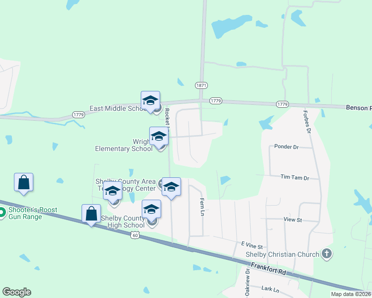 map of restaurants, bars, coffee shops, grocery stores, and more near 3006 Falcon Court in Shelbyville