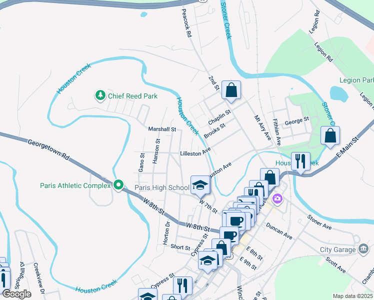 map of restaurants, bars, coffee shops, grocery stores, and more near 333 Lilleston Avenue in Paris