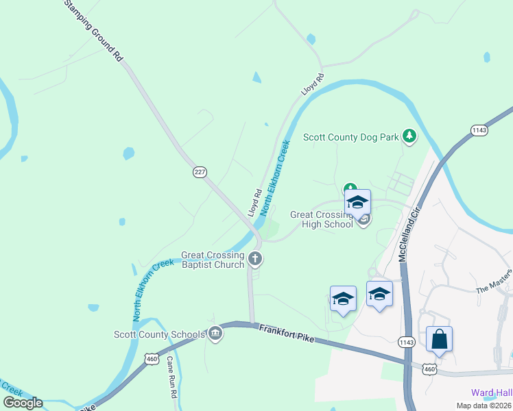 map of restaurants, bars, coffee shops, grocery stores, and more near 113 Lloyd Road in Georgetown