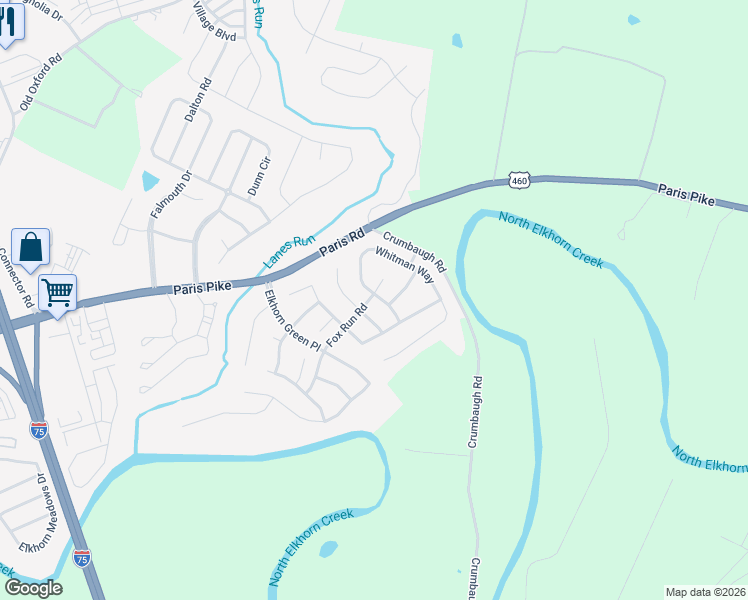 map of restaurants, bars, coffee shops, grocery stores, and more near 201 Whitman Way in Georgetown