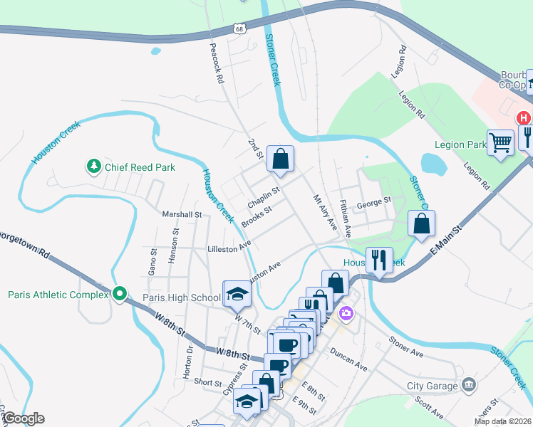 map of restaurants, bars, coffee shops, grocery stores, and more near 240 Brooks Street in Paris