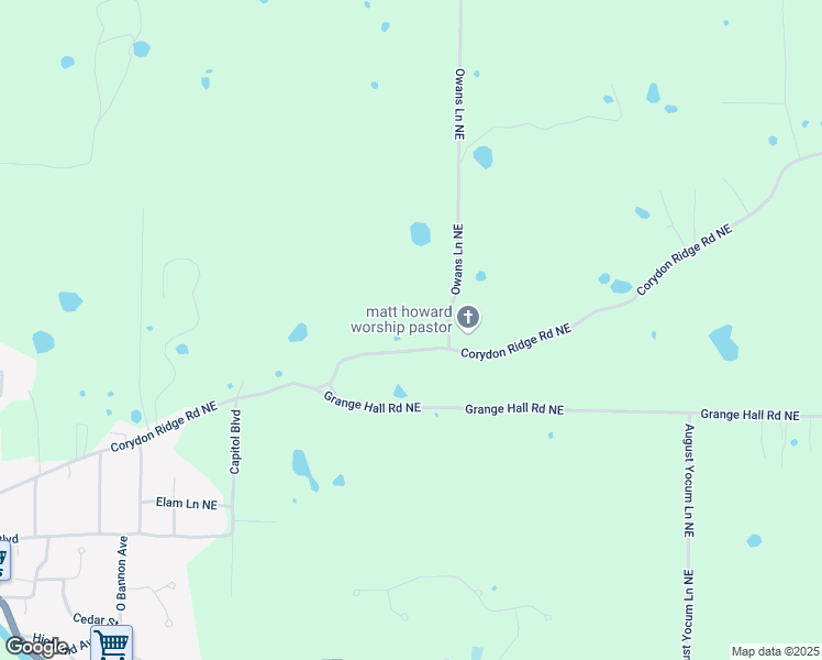 map of restaurants, bars, coffee shops, grocery stores, and more near 1433 Corydon Ridge Road Northeast in Corydon
