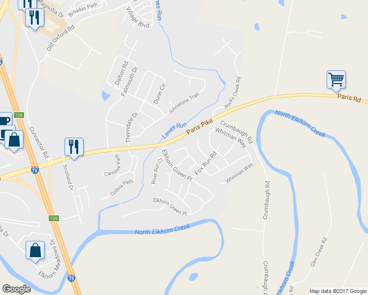 map of restaurants, bars, coffee shops, grocery stores, and more near 126 Wilderness Cove Lane in Georgetown