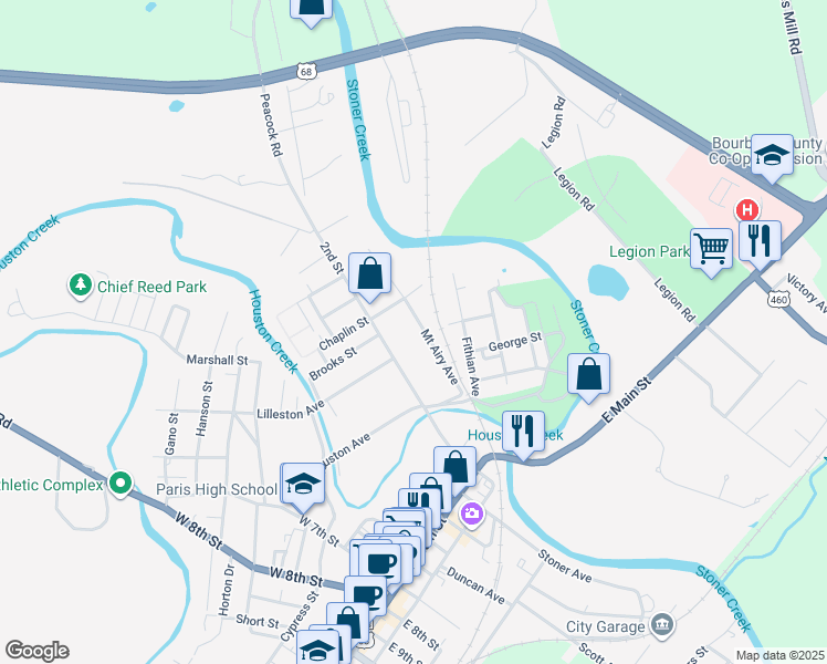 map of restaurants, bars, coffee shops, grocery stores, and more near 262 Mount Airy Avenue in Paris