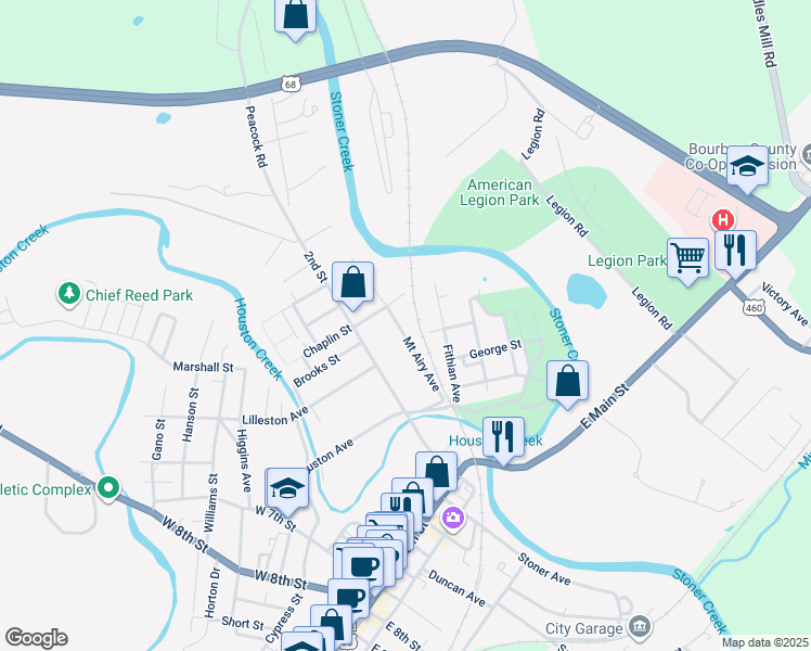 map of restaurants, bars, coffee shops, grocery stores, and more near 262 Mount Airy Avenue in Paris