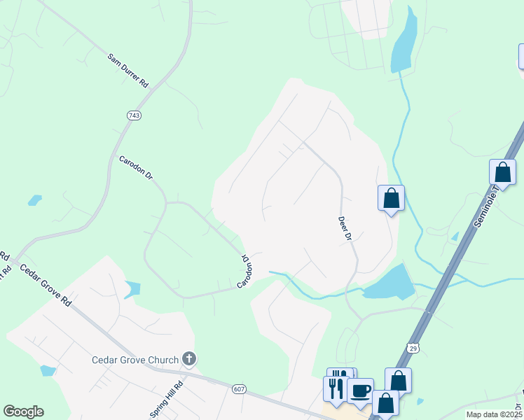 map of restaurants, bars, coffee shops, grocery stores, and more near 351 Doe Dr in Ruckersville