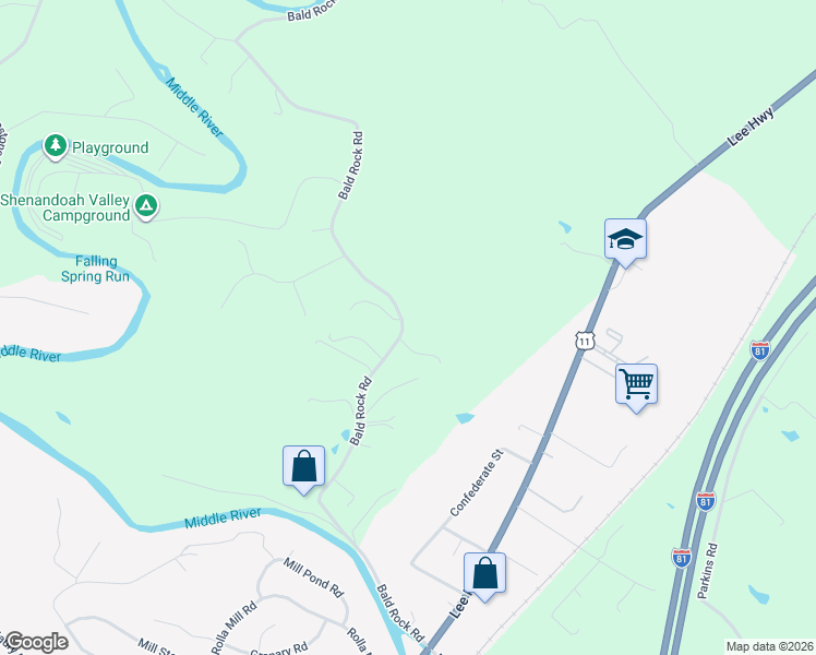 map of restaurants, bars, coffee shops, grocery stores, and more near 336 Bald Rock Road in Verona