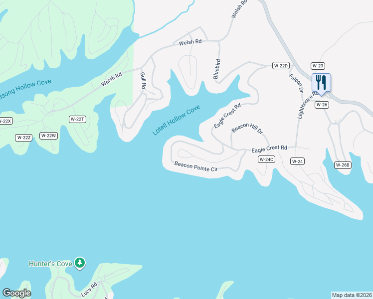 map of restaurants, bars, coffee shops, grocery stores, and more near 1159 Beacon Pointe Circle in Lake Ozark